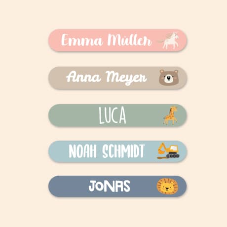 Mini Thema Namensaufkleber