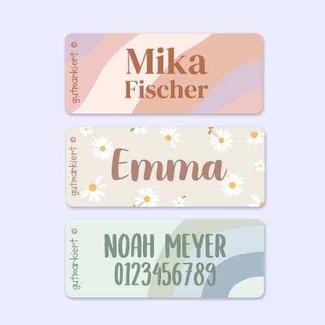 Kleine Design Namensaufkleber
