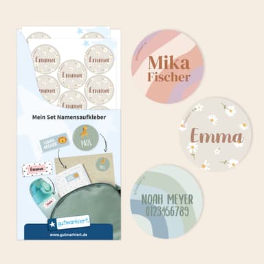 Runde Design Namensaufkleber