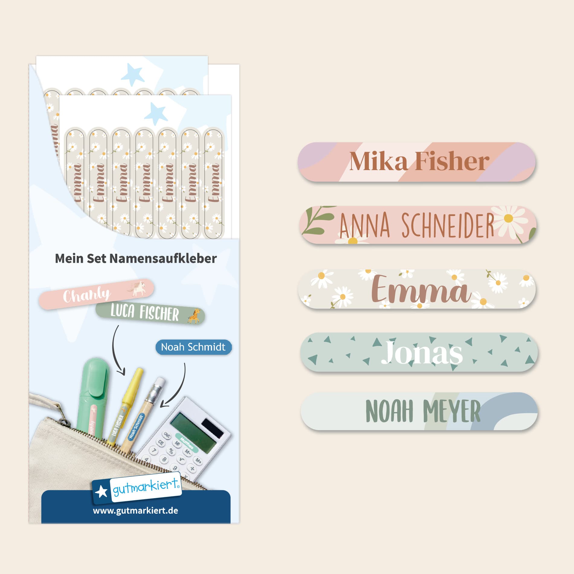 Mini Design Namensaufkleber