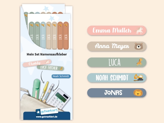 Mini Thema Namensaufkleber