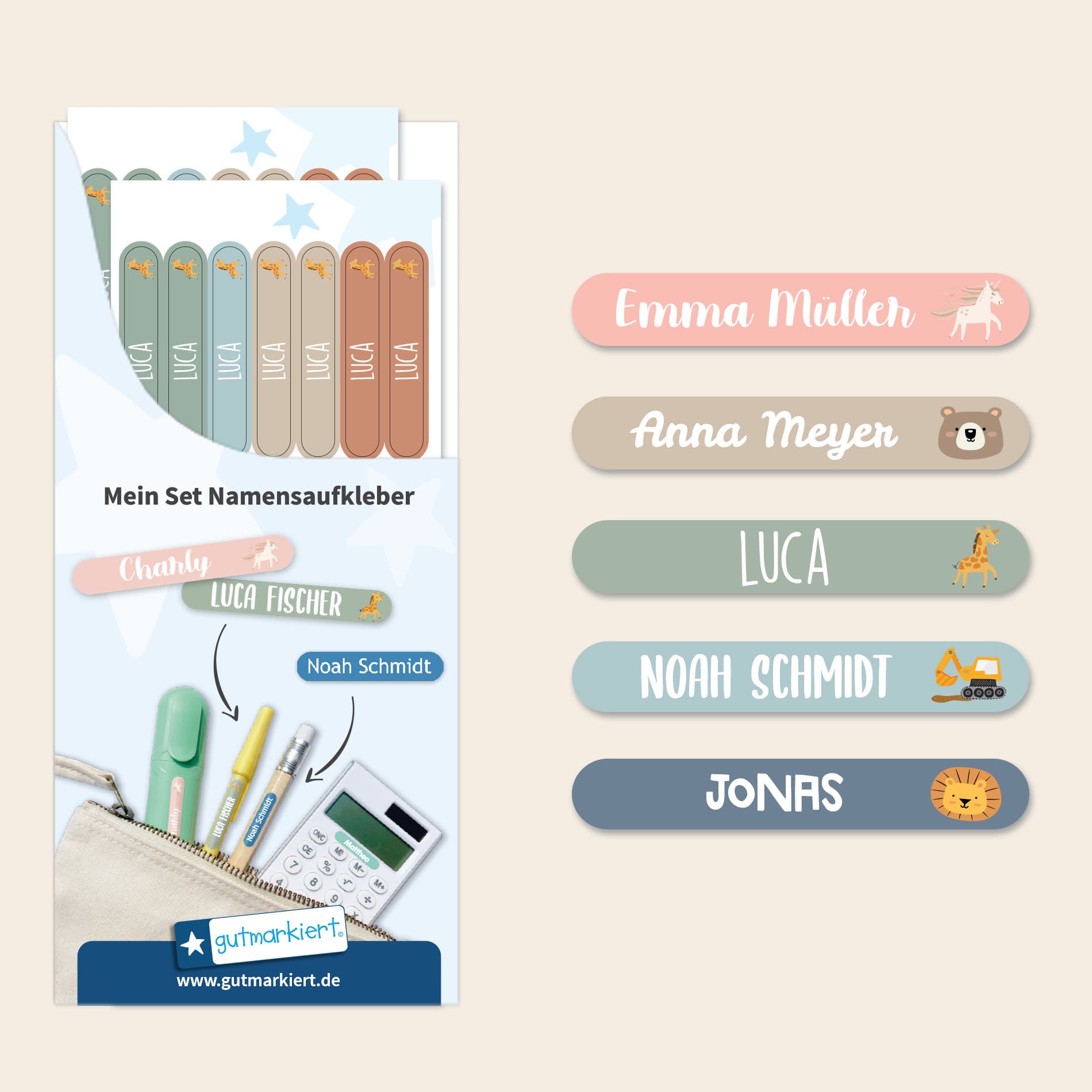 Mini Thema Namensaufkleber