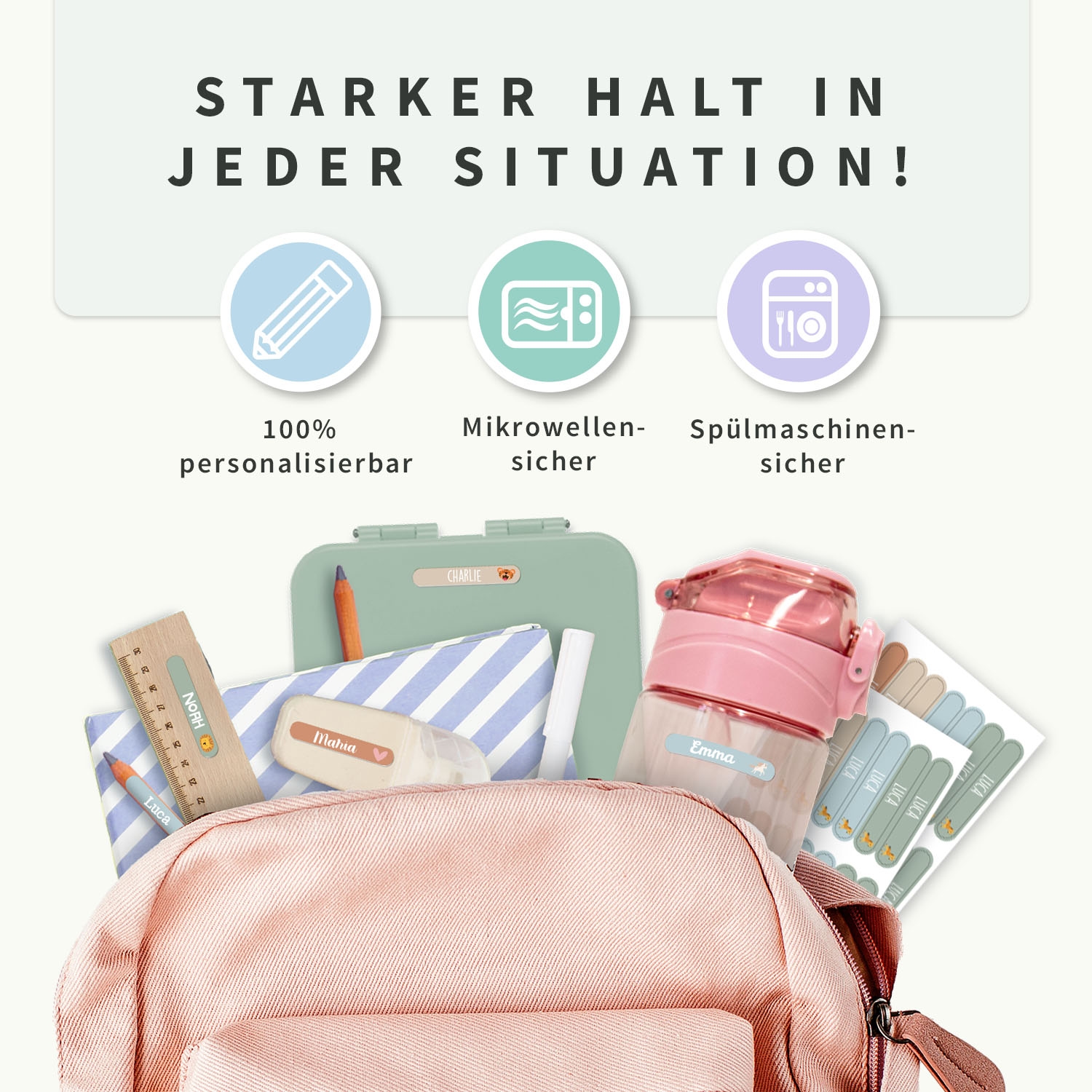 Mini Thema Namensaufkleber