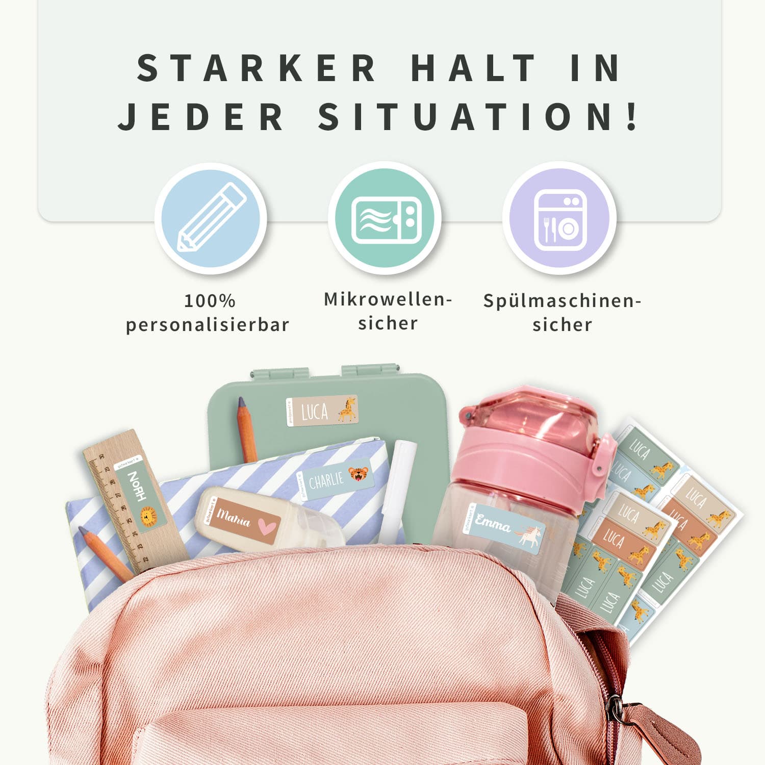 Kleine Thema Namensaufkleber