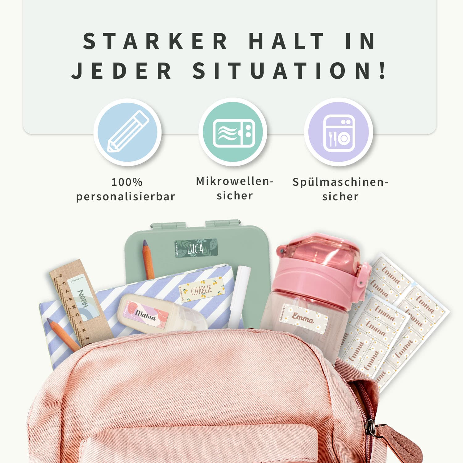 Kleine Design Namensaufkleber