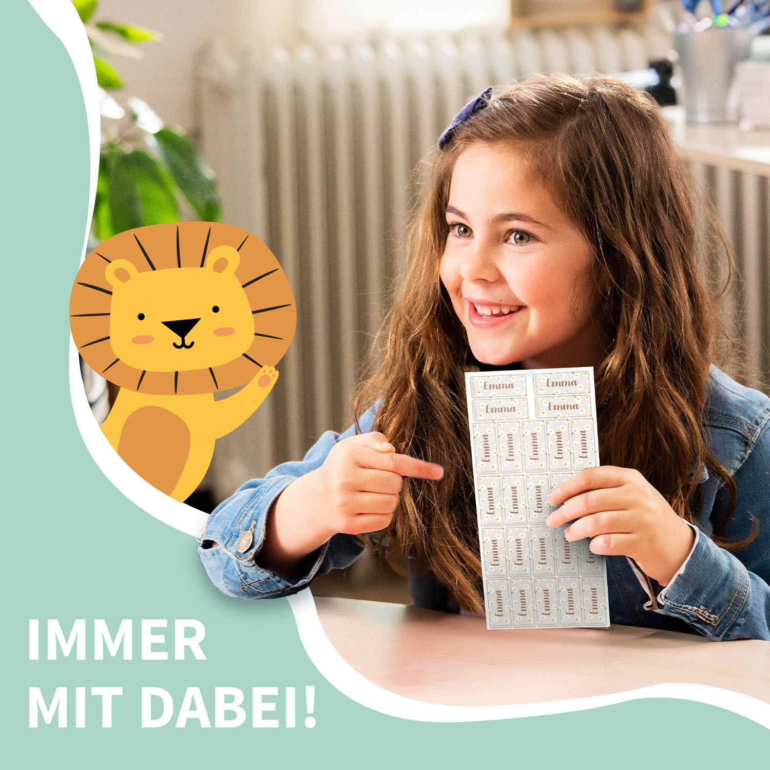Kleine Design Namensaufkleber