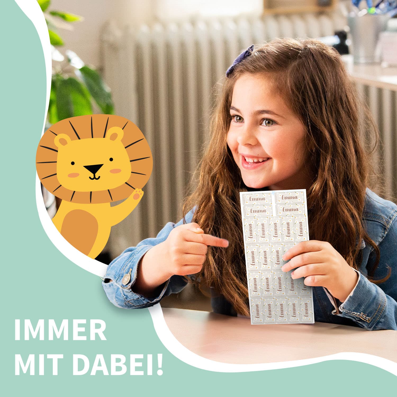 Kleine Design Namensaufkleber