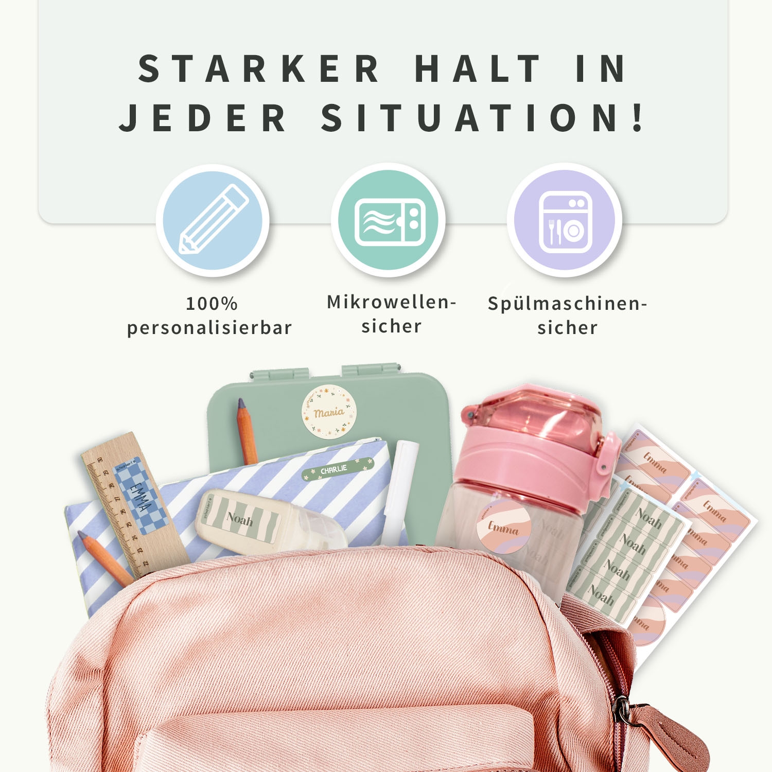 Namensaufkleber Vorteilspaket - Design